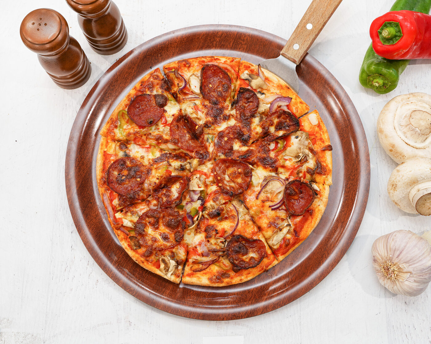 Takeaway pizza ready to go from Sam's Italian Restaurant